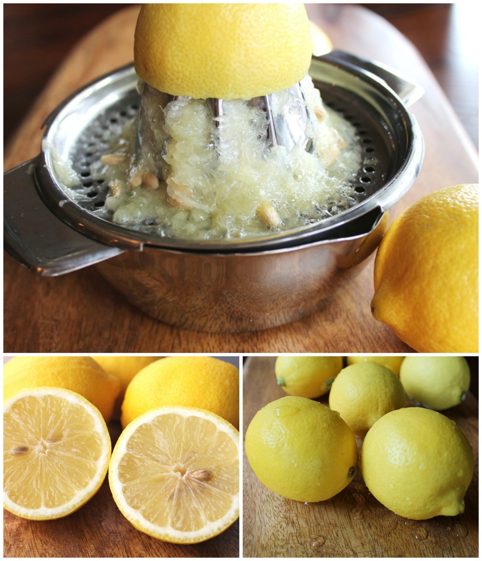 collage of lemons and juicer