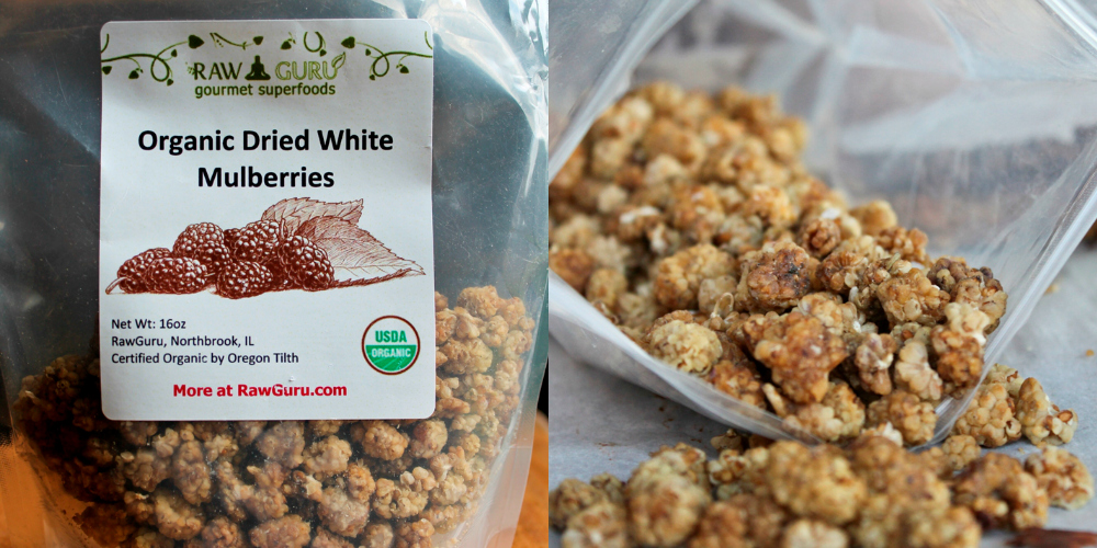 Bag of raw mulberries