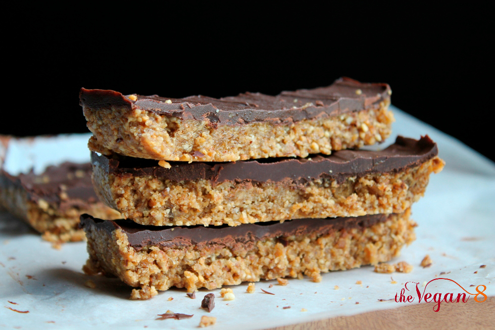 Stack of vegan butterfinger candy bars