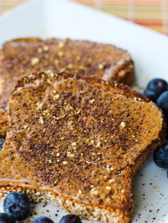 Roasted almond butter on toast
