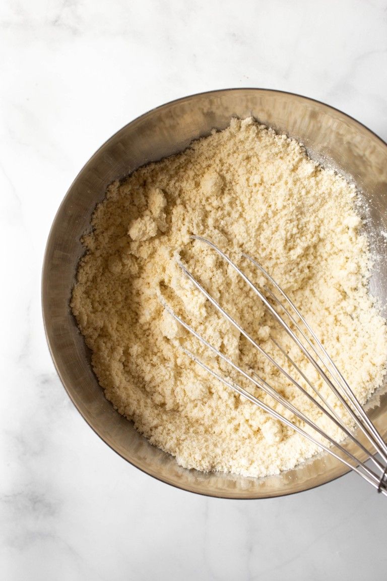 dry pancake ingredients in silver bowl