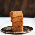 stack of toffee fudge on a plate