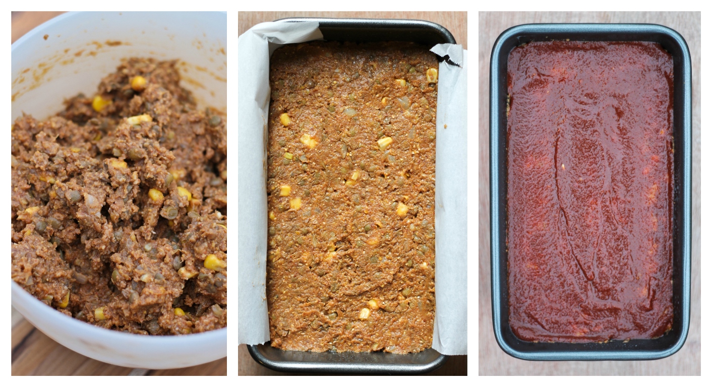how to make vegan lentil loaf images sequence