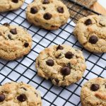 baked chocolate chip cookies on cooling rack