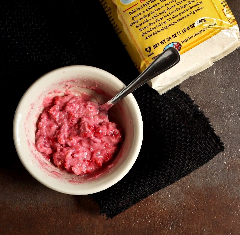 homemade strawberry face mask in a bowl