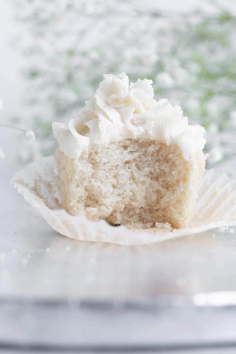 vegan wedding cupcake fluffy inside view