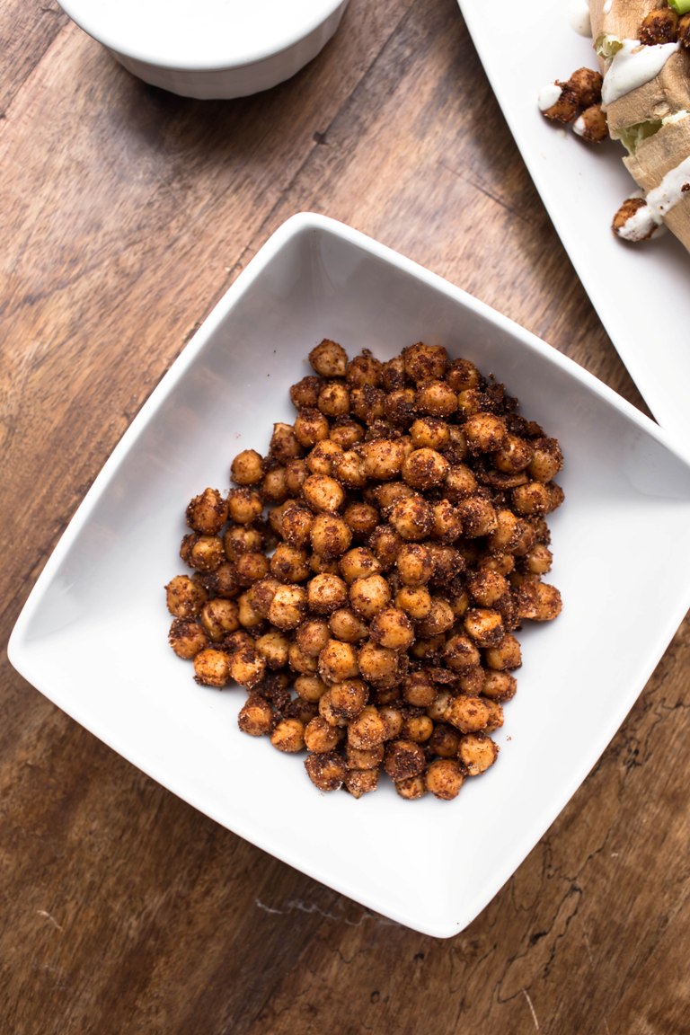 smoky chipotle chickpeas in a white bowl