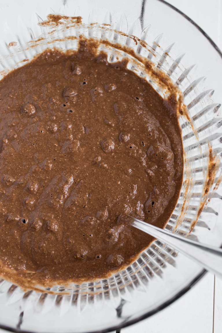 Vegan chocolate zucchini muffin batter