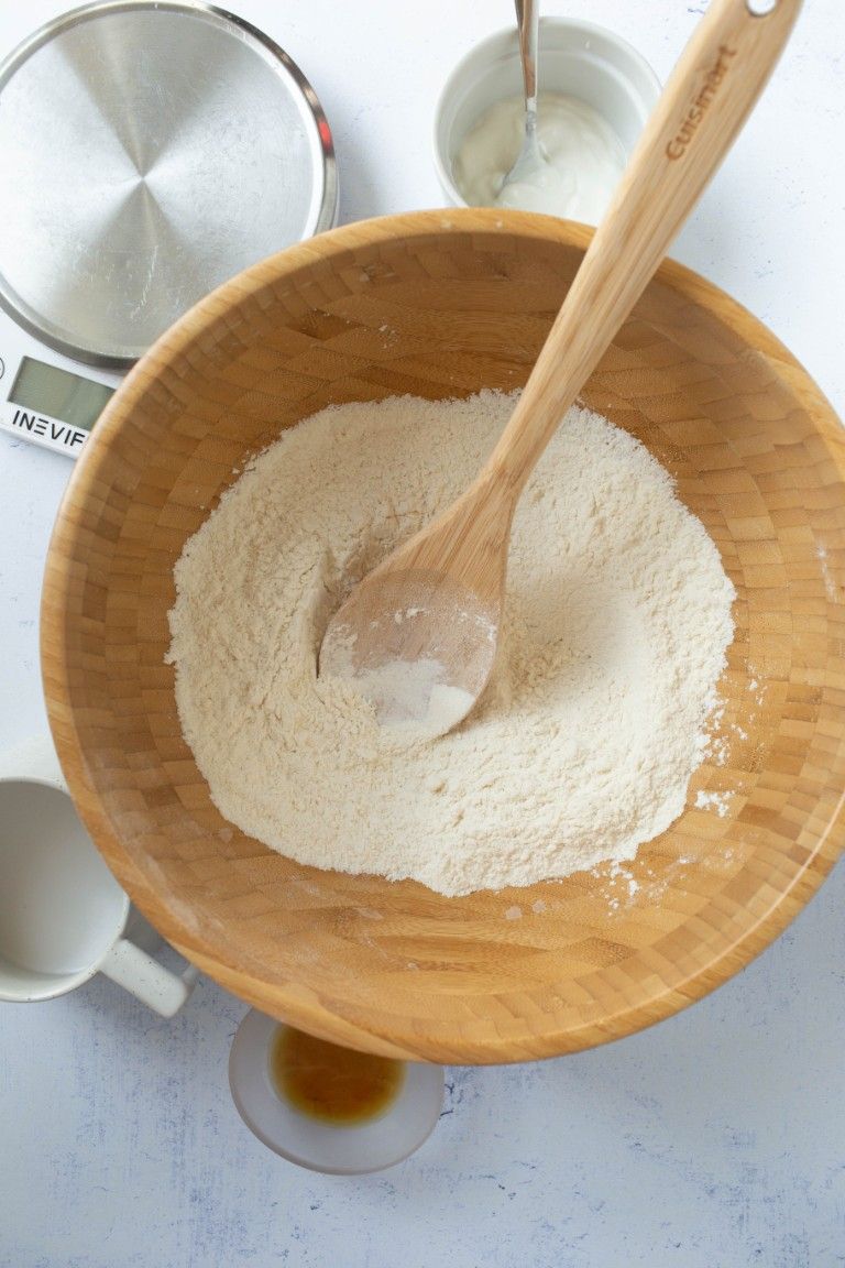 dry ingredients in wood bowl