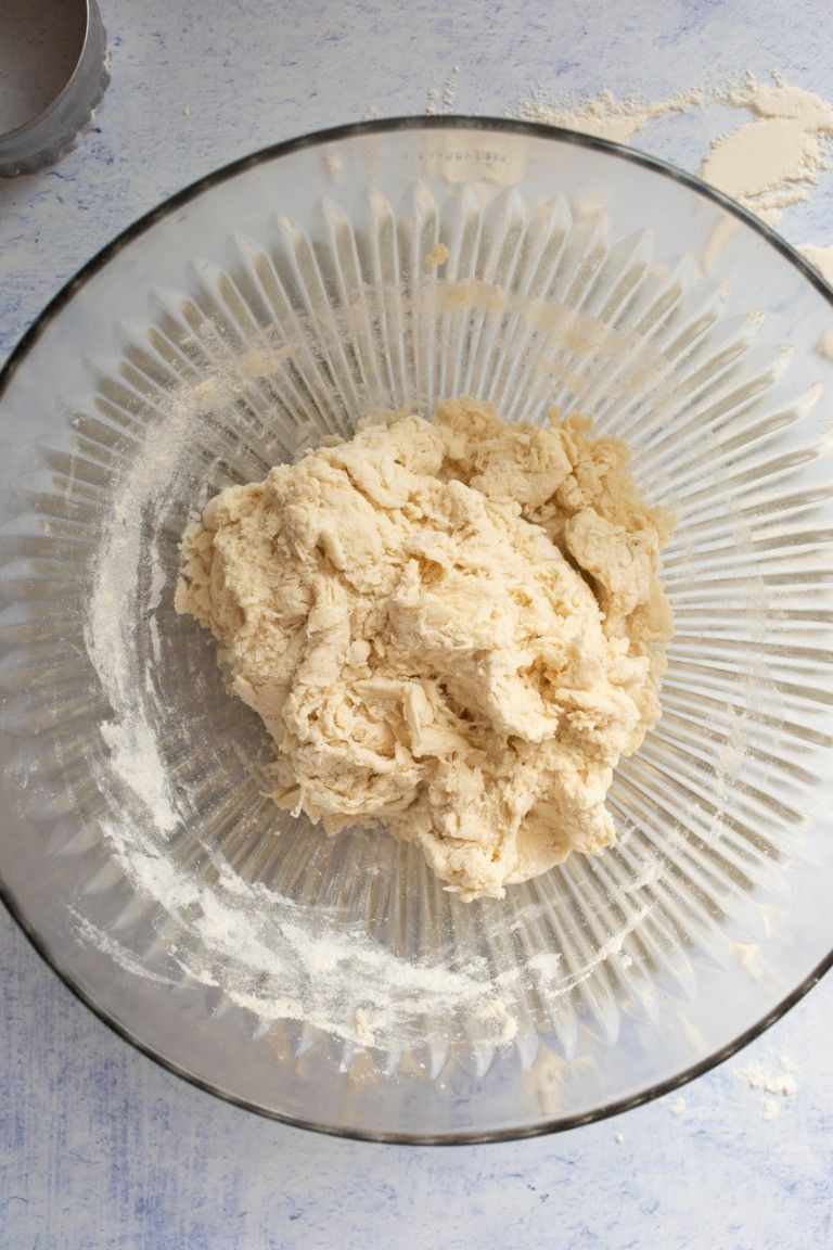 shaggy dough in bowl