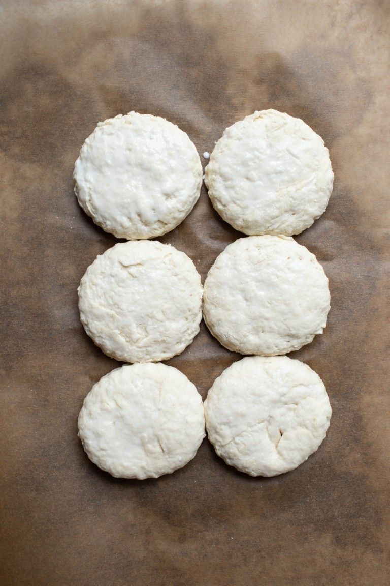 biscuits on pan before baking
