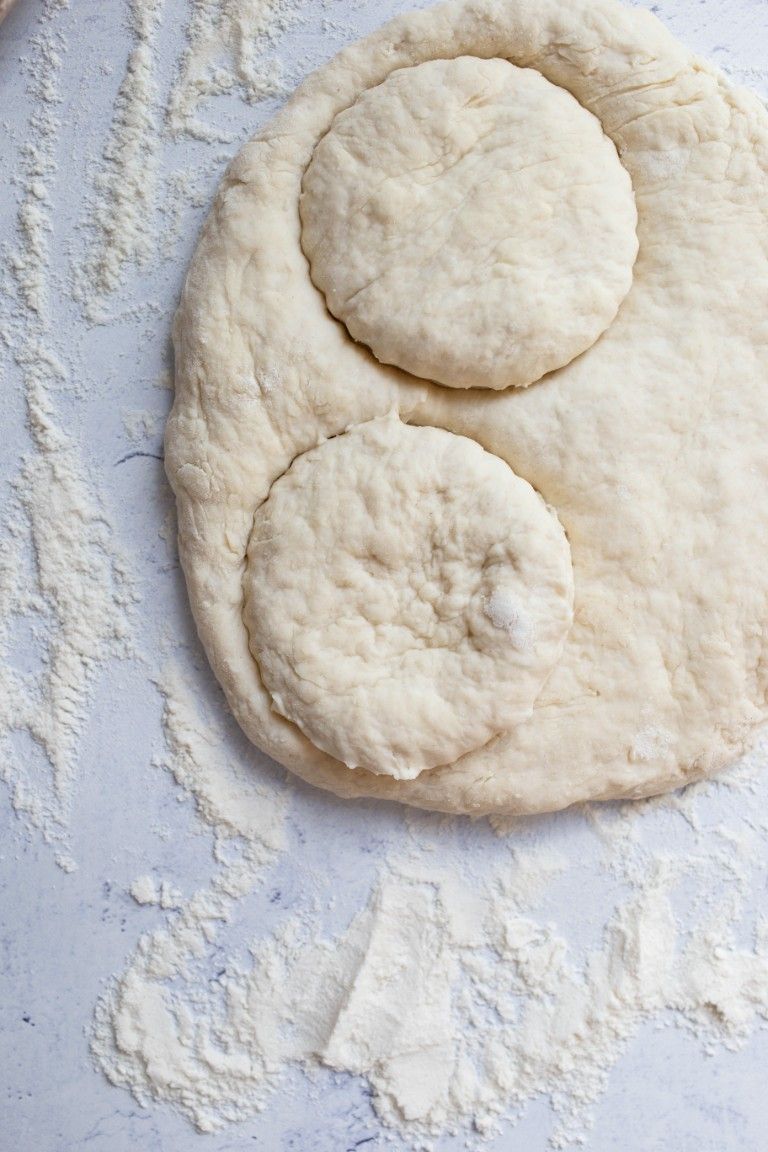 cut out biscuits of dough
