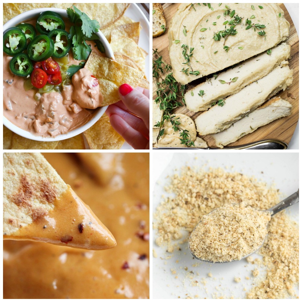 collage of vegan cheese pictures